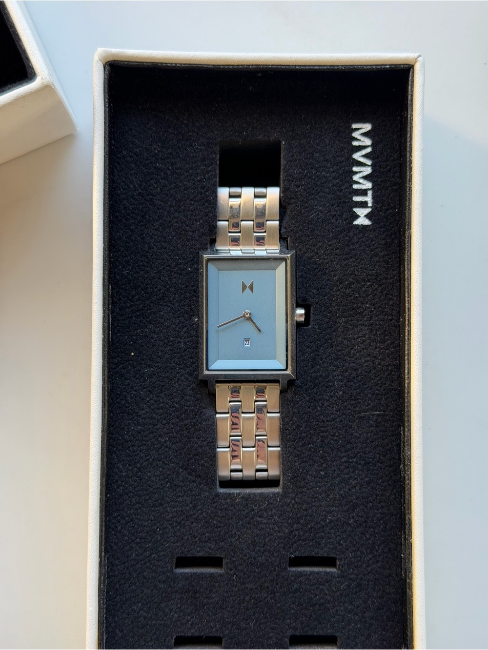 MVMT Silver Rectangular Stainless Steel Bracelet Watch